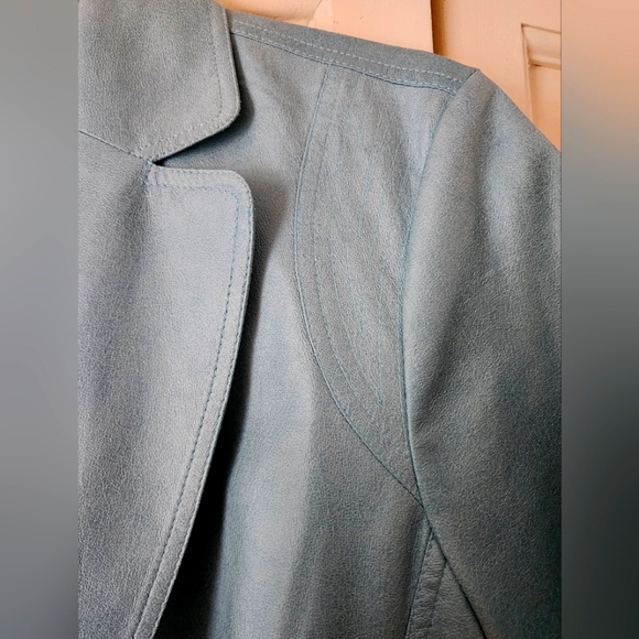 Identity French Designer Shimmery Stitching Floral Lining Blazer.Pit to pit 20" - Picture 2 of 7